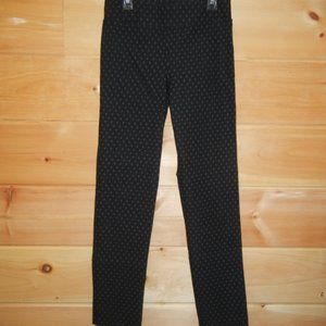 Margaret M Pull on Stretch Slimming Pants Size S Black with Gray Polka  Dots